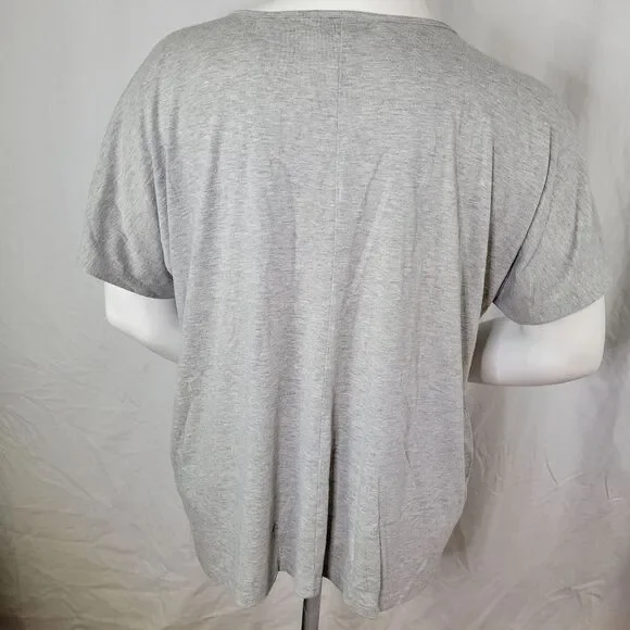 Lane Bryant Gray‎ Embellished Short Sleeve Round Neck Top - Picture 3 of 9